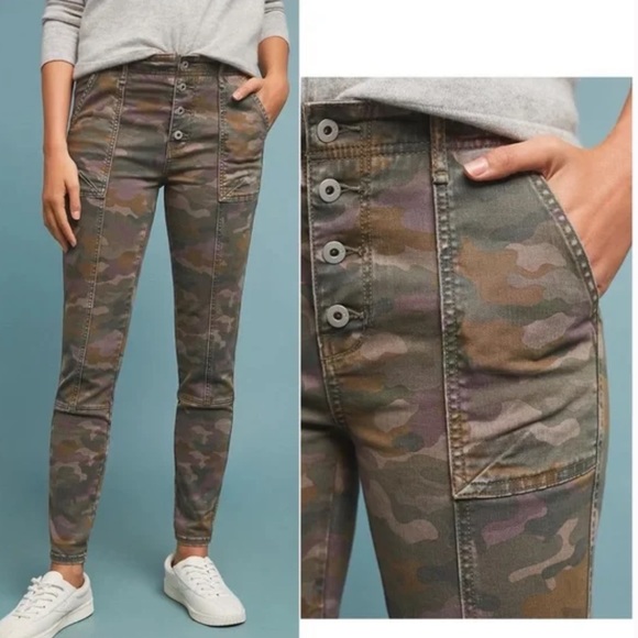 Women’s Super cute Anthropologie Jefferson Slim Camo Utility Pants size 30 - Picture 2 of 8